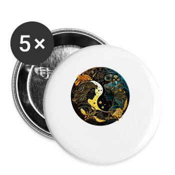 Portez votre signe du zodiaque astrologique avec fierté: Gémeaux - Lot de 5 petits badges (25 mm) - blanc - Devant