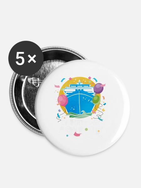 Kreuzfahrt - Buttons klein 25 mm (5er Pack) - Weiß