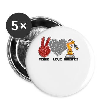Robot Robotics Engineer Female - Buttons klein 25 mm (5er Pack) - Weiß - Vorne