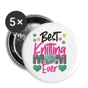 Knitting Knitter Mom Best Knitting - Buttons klein 25 mm (5er Pack) - Weiß - Vorne