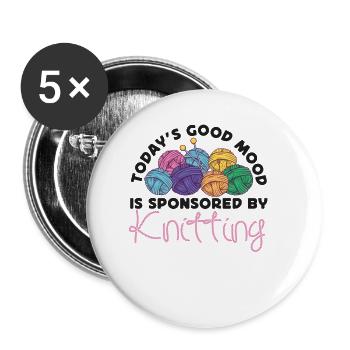 Knitting Knitter Today's Good Mood - Buttons klein 25 mm (5er Pack) - Weiß - Vorne