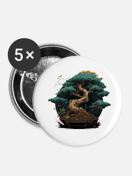 Miniaturbaum - Buttons klein 25 mm (5er Pack) - Weiß