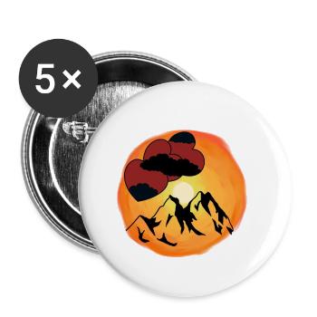 Sunshine Heart Mountaineer Amoureux de la nature Suisse - Lot de 5 petits badges (25 mm) - blanc - Devant