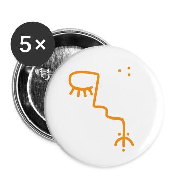 TIFINAGH ALPHABET AMAZIGH - Lot de 5 petits badges (25 mm) - blanc - Devant
