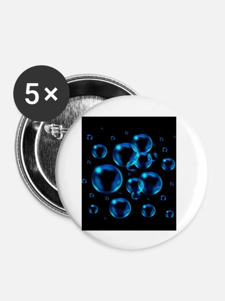 Design mit Steinpunkten - Buttons klein 25 mm (5er Pack) - Weiß