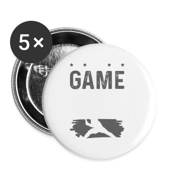 badminton leben - Buttons klein 25 mm (5er Pack) - Weiß - Vorne
