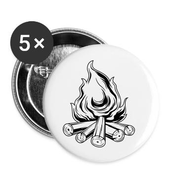 Feu de camp - Lot de 5 petits badges (25 mm) - blanc - Devant