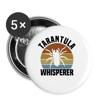 Tarantula Pet Arachnid - Buttons small 1''/25 mm (5-pack) - white - Front