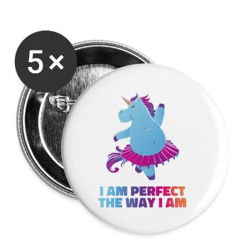 Unicorn Perfect - Buttons small 1''/25 mm (5-pack) - white - Front