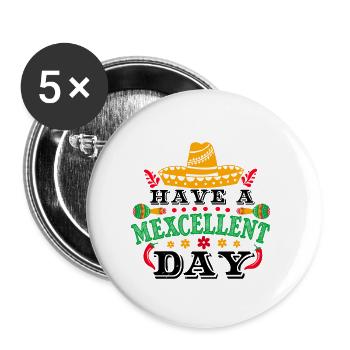 HABEN SIE EINEN SCHÖNEN TAG 3 - Buttons klein 25 mm (5er Pack) - Weiß - Vorne