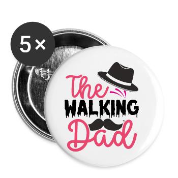 The walking dad - Lot de 5 petits badges (25 mm) - blanc - Devant