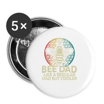 Papa abeille comme un papa normal, mais un papa cool - Lot de 5 petits badges (25 mm) - blanc - Devant