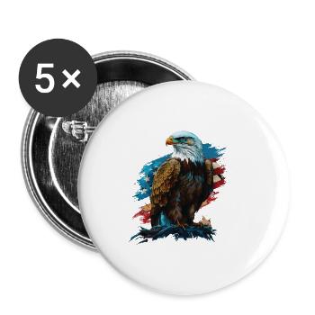 Tout ce dont nous avons besoin, c’est d’un patriotisme américain patriotique 4 juillet - Lot de 5 petits badges (25 mm) - blanc - Devant