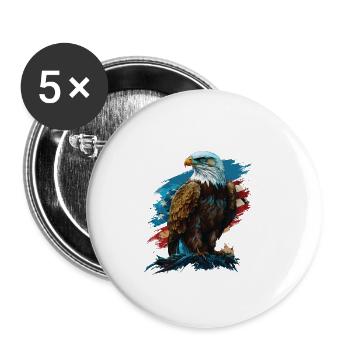 L’Amérique est une opportunité Pygargue à tête blanche américain 4 juillet - Lot de 5 petits badges (25 mm) - blanc - Devant