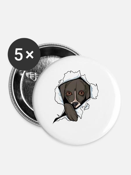 Whippet - Buttons klein 25 mm (5er Pack) - Weiß
