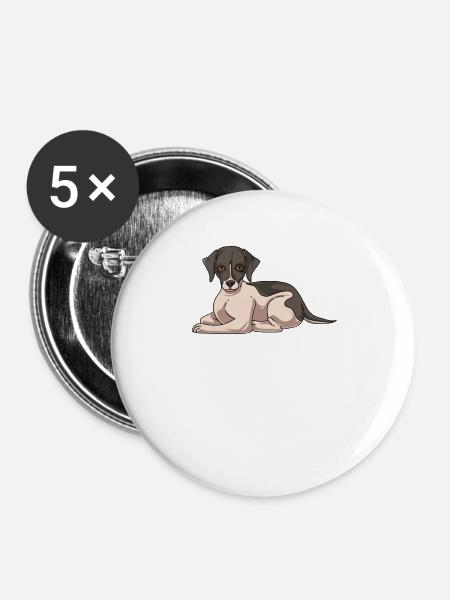 Whippet - Buttons klein 25 mm (5er Pack) - Weiß