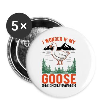 Gänse Geschenk Gänsezüchter Gans - Buttons klein 25 mm (5er Pack) - Weiß - Vorne