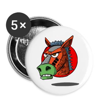 Axo das mürrische Pferd - Buttons klein 25 mm (5er Pack) - Weiß - Vorne