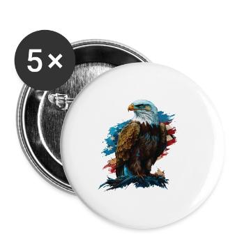 Freedom Over Anything Else Patriotism 4th Of July - Buttons small 1''/25 mm (5-pack) - white - Front