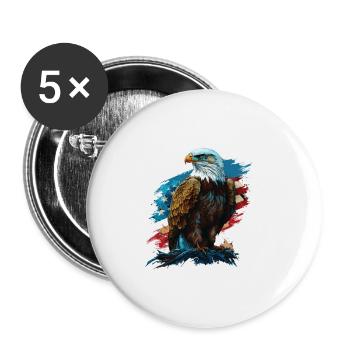Honore ton pays Pygargue à tête blanche américain Amérique États-Unis - Lot de 5 petits badges (25 mm) - blanc - Devant
