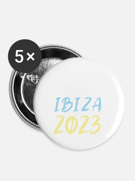 Ibiza 2023 - Buttons klein 25 mm (5er Pack) - Weiß