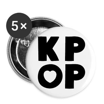 K-Pop Music Love - Buttons small 1''/25 mm (5-pack) - white - Front