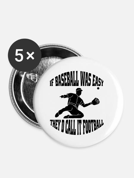 Baseball Baseballspieler Baseballteam Baseballer - Buttons klein 25 mm (5er Pack) - Weiß