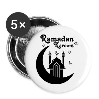 Ramadan Kareem mosque - Buttons small 1''/25 mm (5-pack) - white - Front