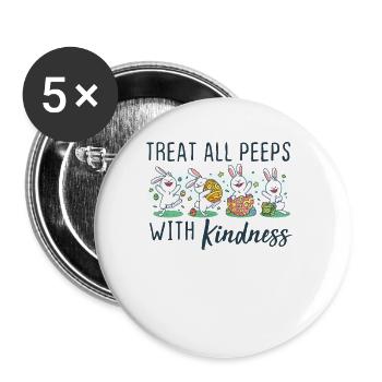 Treat All Peeps With Kindness Easter Teacher Gift - Buttons small 1''/25 mm (5-pack) - white - Front