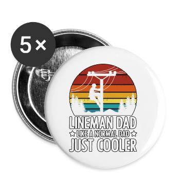 Lineman Dad wie ein normaler Vatertagselektriker - Buttons klein 25 mm (5er Pack) - Weiß - Vorne