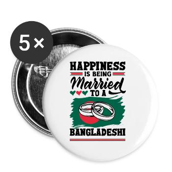 Bangladeshi Bangladesh Bangladeshi Flag Quote - Buttons small 1''/25 mm (5-pack) - white - Front