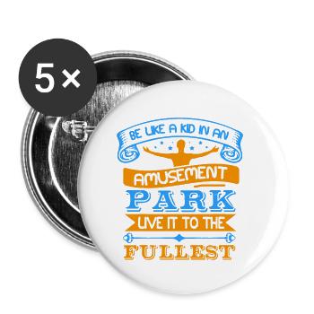 AMUSEMENT PARK LIVE IT TO THE FULLEST - Buttons small 1''/25 mm (5-pack) - white - Front