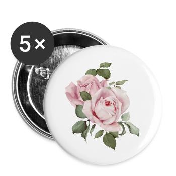 Roses - Lot de 5 petits badges (25 mm) - blanc - Devant