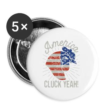 Cluck yes chicken July 4th glasses t shirt boys - Buttons small 1''/25 mm (5-pack) - white - Front