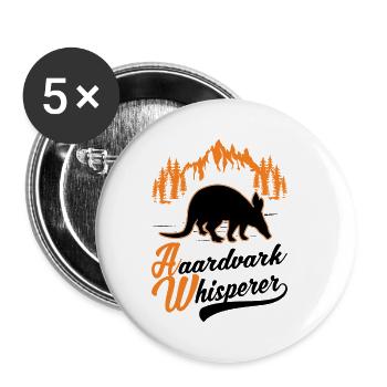 Erdferkel Flüsterer Aardvark Whisperer - Buttons small 1''/25 mm (5-pack) - white - Front