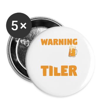 Avertissement Carrelage ivre Carrelage Carrelage Carrelage Carrelage - Lot de 5 petits badges (25 mm) - blanc - Devant