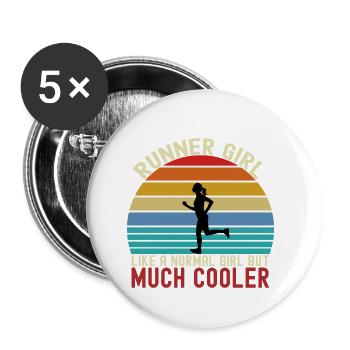 Runner girl comme une fille normale mais beaucoup plus cool - Lot de 5 petits badges (25 mm) - blanc - Devant