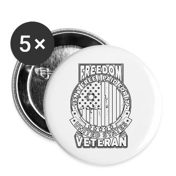 La liberté n’est pas gratuite J’ai payé pour elle Vétéran militaire - Lot de 5 petits badges (25 mm) - blanc - Devant
