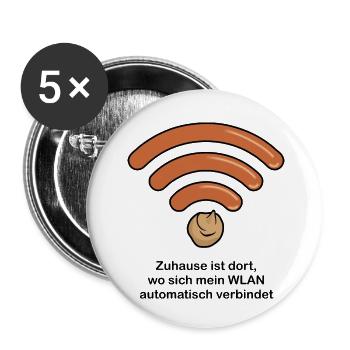 Home is where your Wi-Fi connects automatically - Buttons klein 25 mm (5er Pack) - Weiß - Vorne