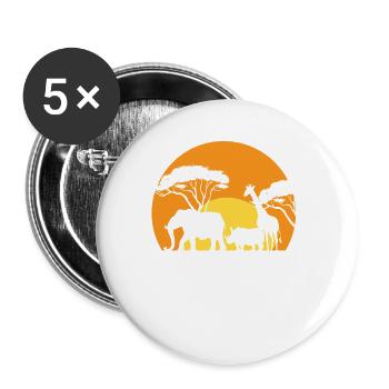 Guide touristique Safari Design pour un touriste Safari - Lot de 5 petits badges (25 mm) - blanc - Devant