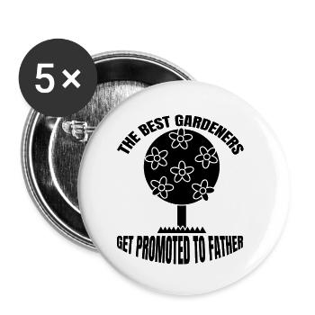 Hobby gardener Gardener Gardening Garden - Buttons small 1''/25 mm (5-pack) - white - Front