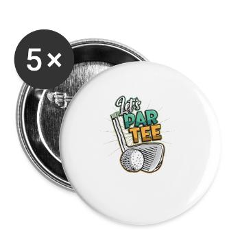 Lets Par, Tee Golfer, Funny Golf Club - Buttons small 1''/25 mm (5-pack) - white - Front