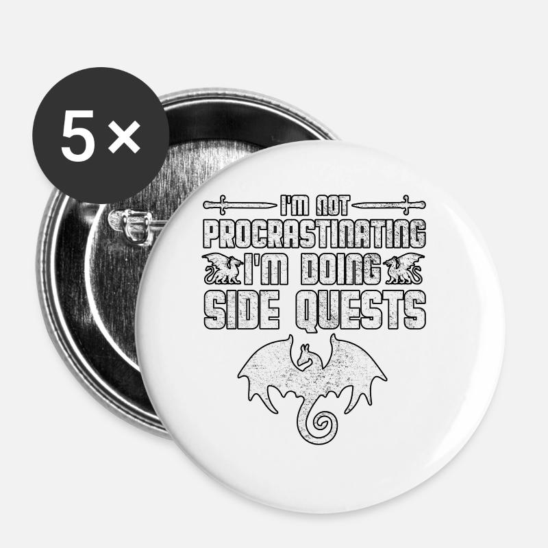 I'm Not Procastinating I'm Doing Side Rpg Gamer - Buttons small 1''/25 mm (5-pack) - white
