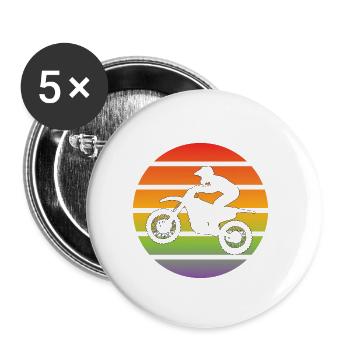 Motorcycle Motorcyclist Motorcross Motorcycle Fan - Buttons small 1''/25 mm (5-pack) - white - Front