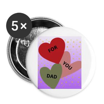 For you, Dad - Buttons small 1''/25 mm (5-pack) - white - Front