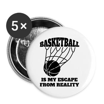 Équipe de basket-ball Basketteur Basketteur - Lot de 5 petits badges (25 mm) - blanc - Devant
