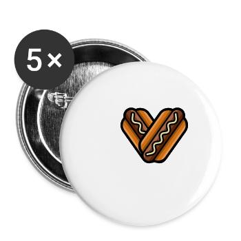 Ich liebe Weiners lustige Hotdog Liebhaber Humor Hund Wortspiel - Buttons klein 25 mm (5er Pack) - Weiß - Vorne