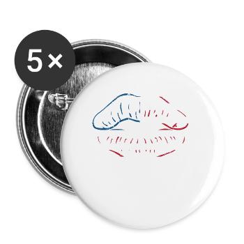 Vintage American Flag Lips July 4 - Buttons small 1''/25 mm (5-pack) - white - Front