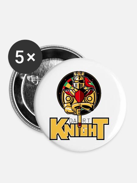 the dart Knight - Buttons klein 25 mm (5er Pack) - Weiß