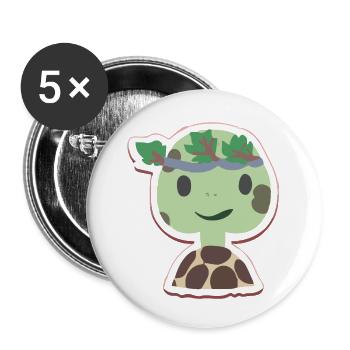 Mimi the turtle - Buttons small 1''/25 mm (5-pack) - white - Front